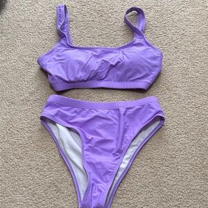 Purple Bikini High waisted Set